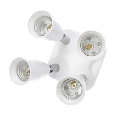 Разветвитель цокольный Е27-4*Е27 белый