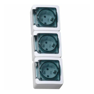 Розетка 3ОП Гермес Plus с/з с крышкой IP54