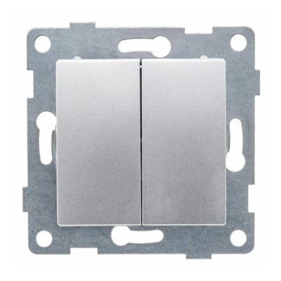 Механизм выключателя с/у 2 кл. 10А серебро Ugra GUSI