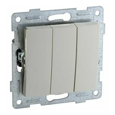 Механизм выключателя с/у 3 кл. 10А серебро Ugra GUSI