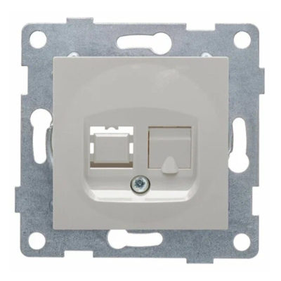 Механизм розетки с/у КОМП одинарн серебро Ugra GUSI