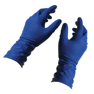 Перчатки резиновые хоз.L латексные синие