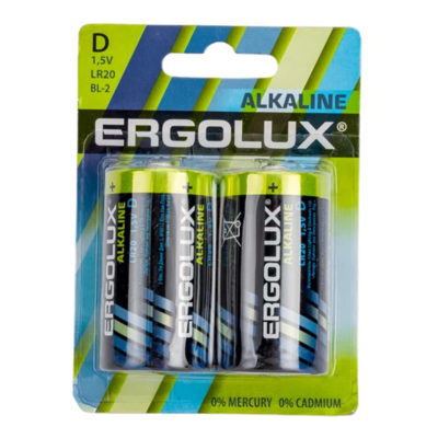 Ergolux LR20 Alkaline BL-2 (LR20 BL-2) Батарейка