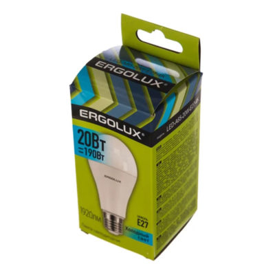 Ergolux LED-A65-20W-E27-4K Лампа светодиод. ЛОН 20 Вт