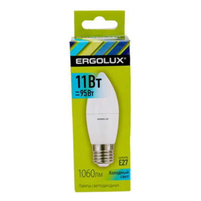 Ergolux LED-C35-11W-E27-4K Лампа светодиод. Свеча 11 Вт