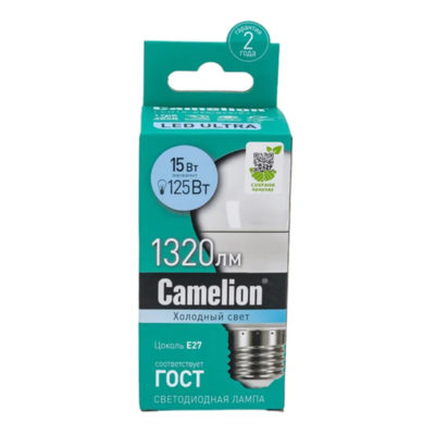 Camelion LED15-A60/845/E27 Лампа светодиод. 15Вт