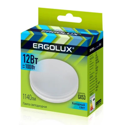 Ergolux LED-GX53-12W-GX53-4K Лампа светодиод. 12Вт