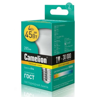 Camelion LED4-R39/830/E14 Лампа светодиод. 4Вт