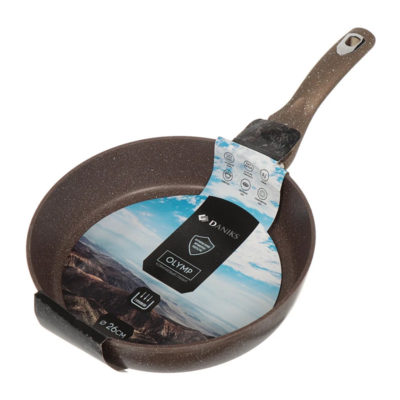 Сковорода Олимп ГРАНИТ КОРИЧНЕВАЯ 260мм антипригар.мраморное покр. без крышки DANIKS