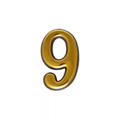 Цифра на дверь Аллюр "9" золото пластик