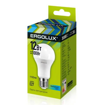 Ergolux LED-A60-12W-E27-4K Эл.лампа светодиодная  E27 12W  4500К ЛОН