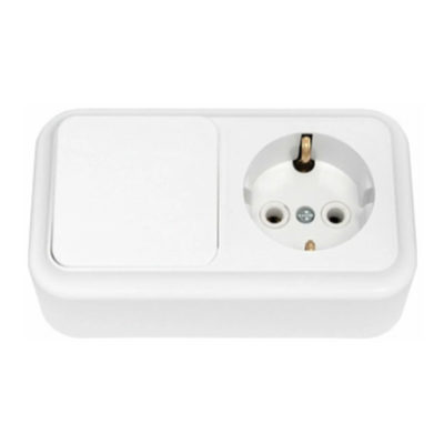 В-РЦ-527 Блок выкл. 10А+ розетка с заз. конт. 16А