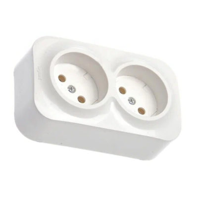 Розетка 2ОП 16А б/з без шторок белая Quteo