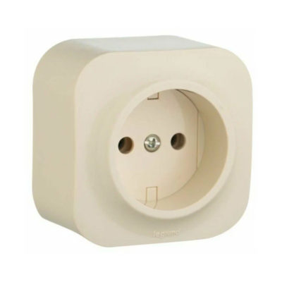 Розетка 1ОП 16А б/з без шторок слоновая кость Quteo