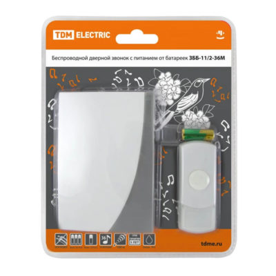 Звонок беспроводной на батарейках 36 мелодий TDM
