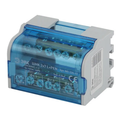 Шина на DIN-рейку в корпусе (кросс-модуль) ШНК 2*7 L+PEN