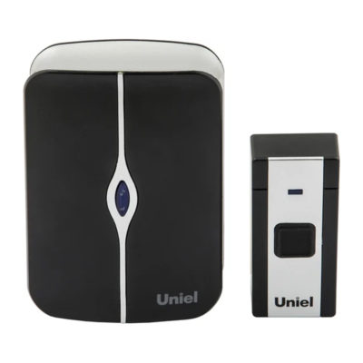 Звонок беспроводной 36 мелодий радиус 100 м белый с черным UNIEL