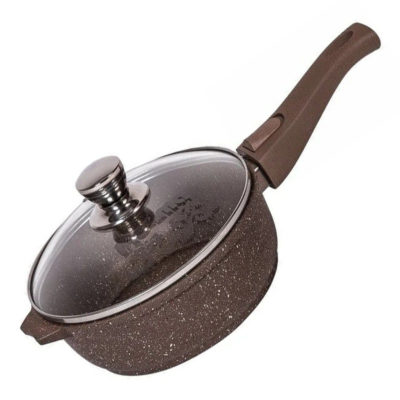 Сковорода 26 см АП Гранит коричневая со съемной ручкой