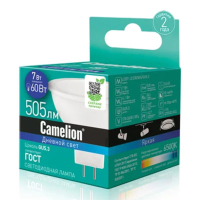 Camelion LED7-JCDR/865/GU5.3 Эл.лампа светодиод. 7 Вт 220В