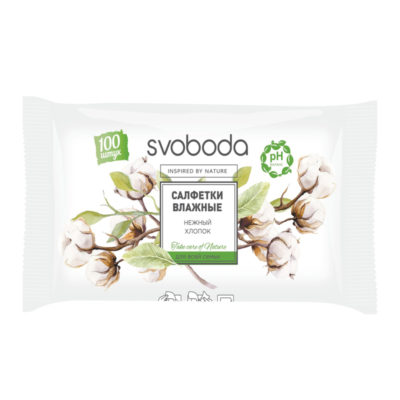 Салфетки влаж. освежающие " НЕЖНЫЙ ХЛОПОК" 100шт.
