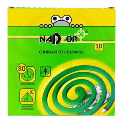 Спирали от комаров малодымные б/запаха зеленые(10 шт)