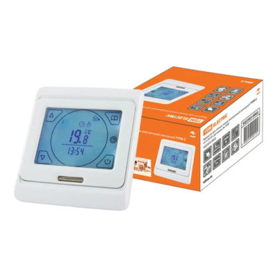 Термостат д/теплых полов электрон. сенсорный ТТПЭ-2 16А с датчиком слон.кость