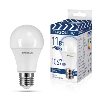 Ergolux LED-A60-11W-E27-6K Лампа светодиод. ЛОН 11Вт ПРОМО