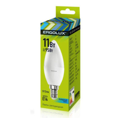 Ergolux LED-C35-11W-E14-4K Лампа светод. свеча 11Вт Е14 4500К