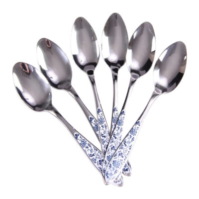 Ложка столовая бело-голубая (набор 6 шт)