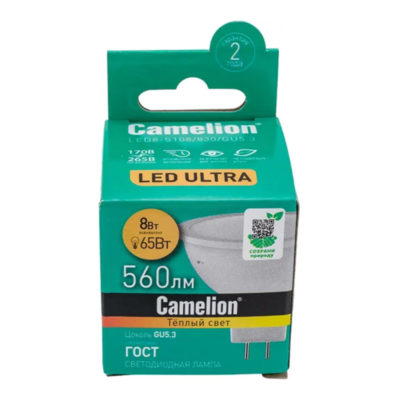 Camelion LED8-S108/830/GU5.3 Эл.лампа светодиодная JCDR 8Вт 220В