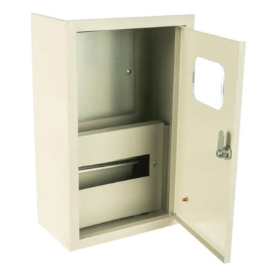 Щит металл. IP31 ЩРУ 1н-09 (с окном под счетчик Меркурий 1ф) 400*250*147