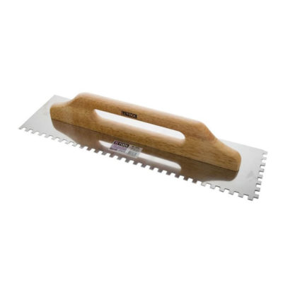 Кельма зубчатая (гладилка) деревянная ручка