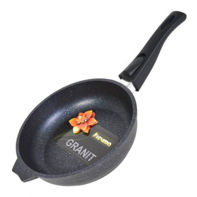 Сковорода 22см ГРАНИТ со съемной ручкой черная 022803