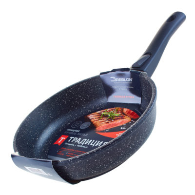 Сковорода 24см ГРАНИТ со съемной ручкой черная 024803