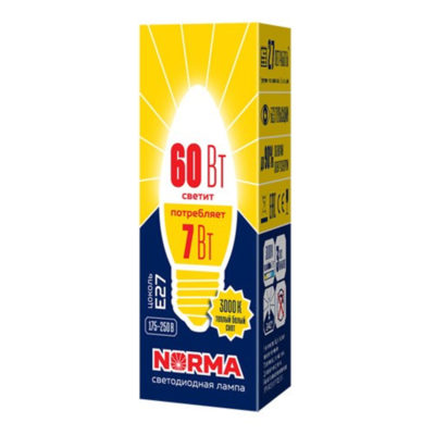 LED-C37-7W/3000K/E27 Лампа светодиод.