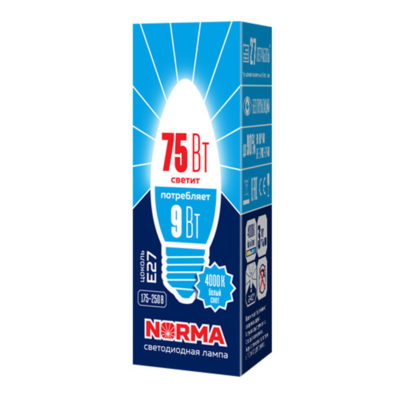 LED-C37-9W/4000K/E27 Лампа светодиод.