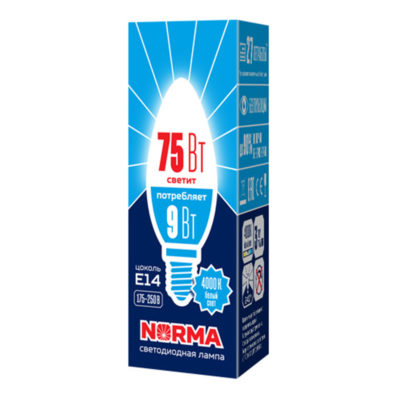 LED-C37-9W/4000K/E14 Лампа светодиод.