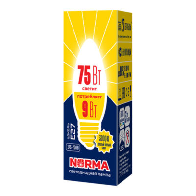 LED-C37-9W/3000K/E27 Лампа светодиод.