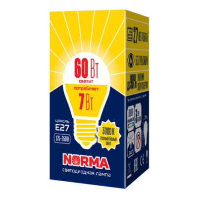 LED-G45-7W/3000K/E27 Лампа светодиод.