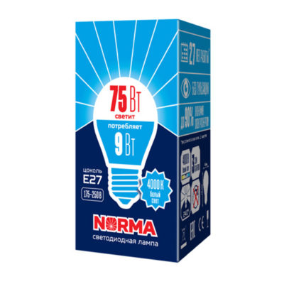 LED-G45-9W/4000K/E27 Лампа светодиод.