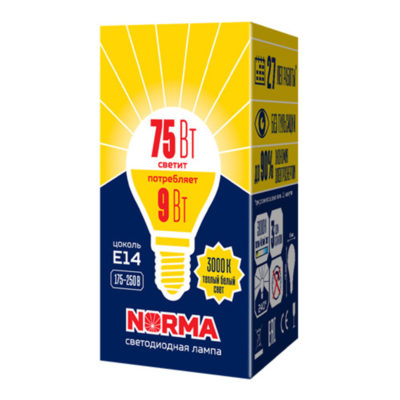 LED-G45-9W/3000K/E14 Лампа светодиод.