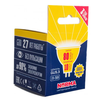 LED-JCDR-10W/3000K/GU5.3 Лампа светодиод.