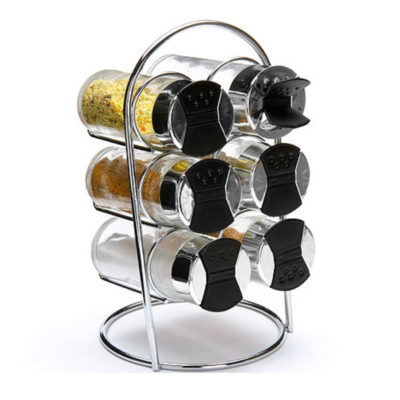 Набор для специй на подставке "Черный мрамор" - 6шт