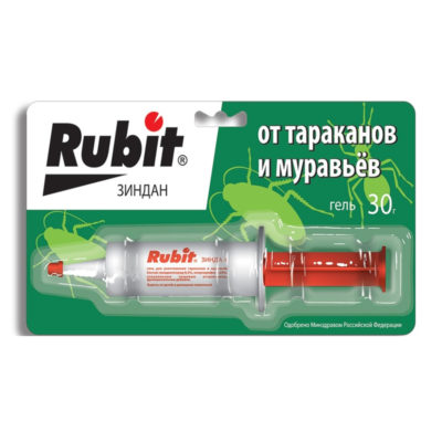 ГЕЛЬ ЗИНДАН РУБИТ ОТ ТАРАКАНОВ И МУРАВЬЕВ 30 Г