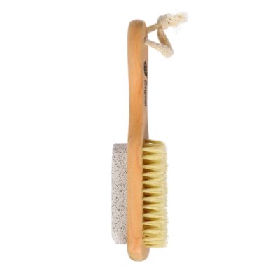 Щетка деревянная двусторонняя с пемзой 18см