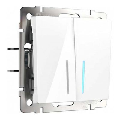 Механ. выключ. СУ 2кл. 10А с индик. белый Werkel