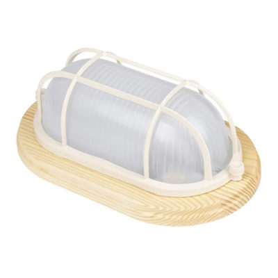 Светильник пылевлагозащ. 60Вт сосна овал с реш.