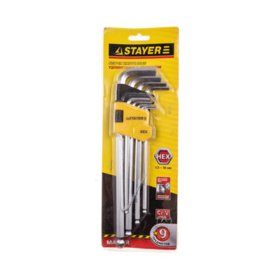 Набор STAYER - MASTER ключи имбуксовые длинные с шариком HEX 1