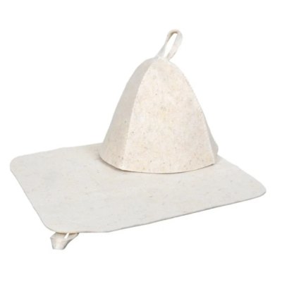 Набор для бани 2 предмета: шапка с вышивкой + коврик