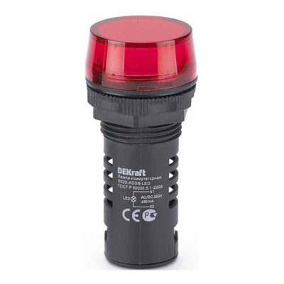Лампа сигнальная коммутаторная ADDS ЛК-22 LED 220В DECRAFT